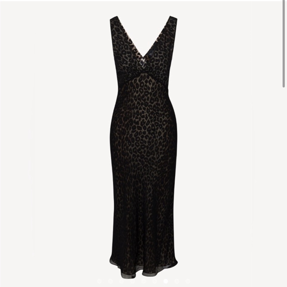 Realisation Par Black Leopard Midi Dress